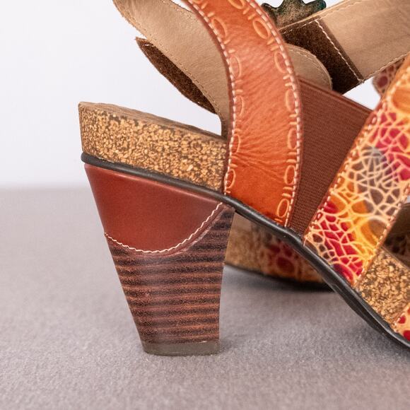 L'Artiste Spring Step Veneka Heels Size 41 (US 9.5-10) Boho Floral Cottage Fairy - Picture 3 of 9